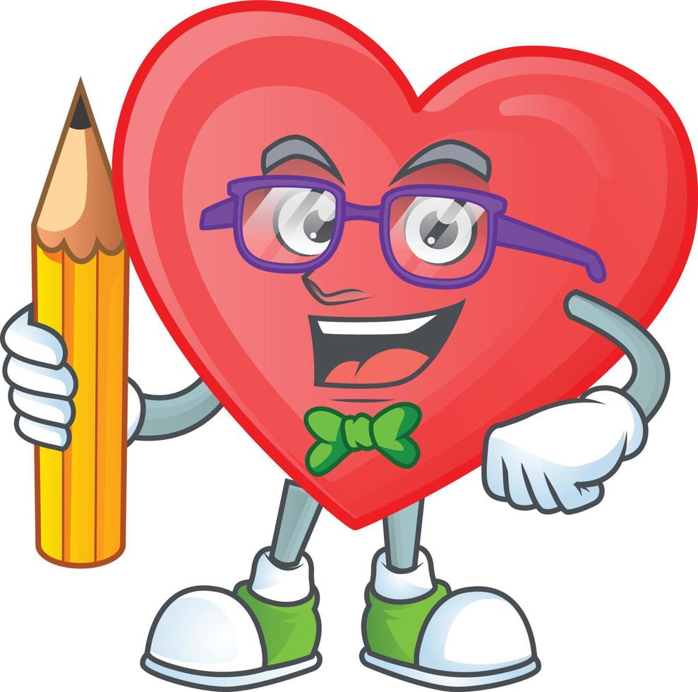 Red love cartoon character style vector