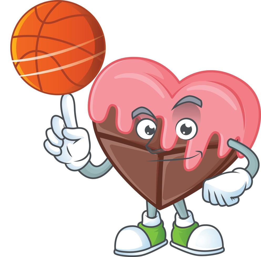 Love chocolate with pink cartoon character style vector