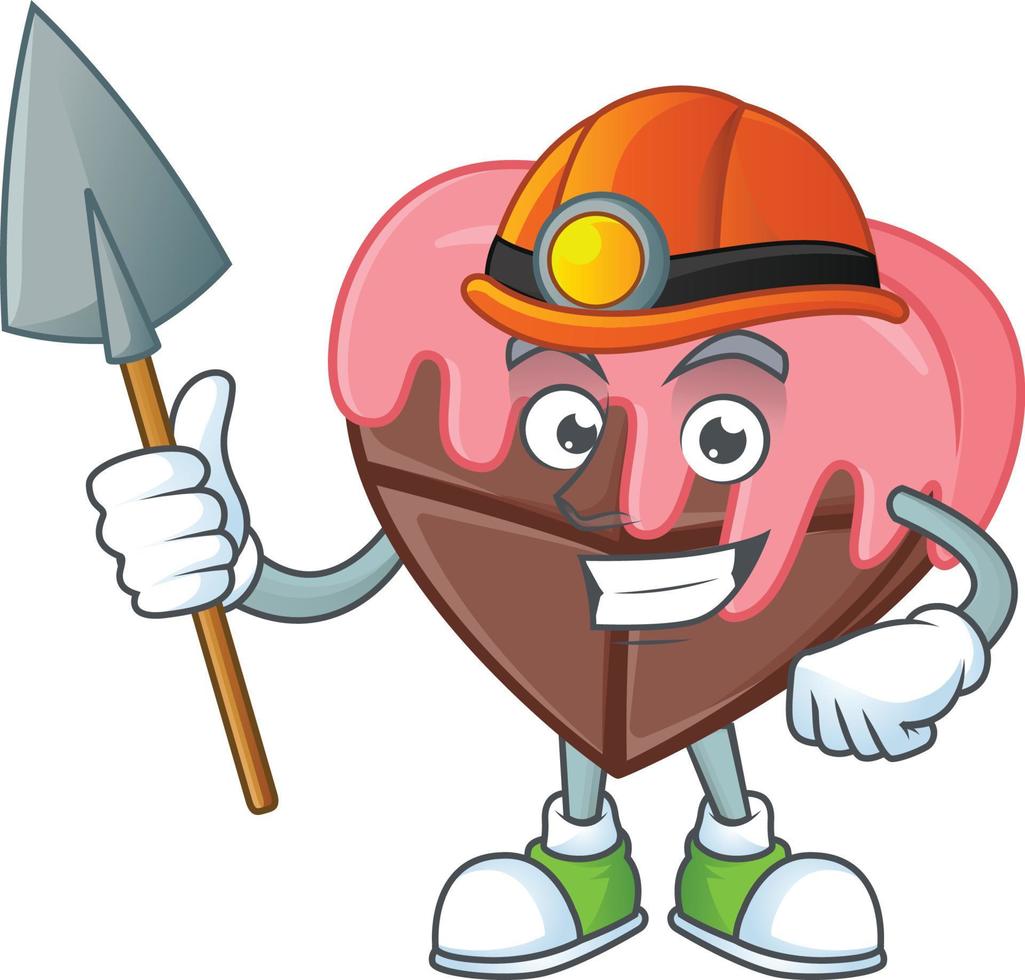 Love chocolate with pink cartoon character style vector