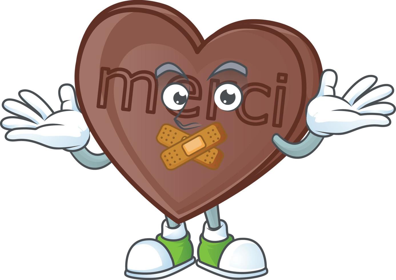 One bite love chocolate cartoon character style vector