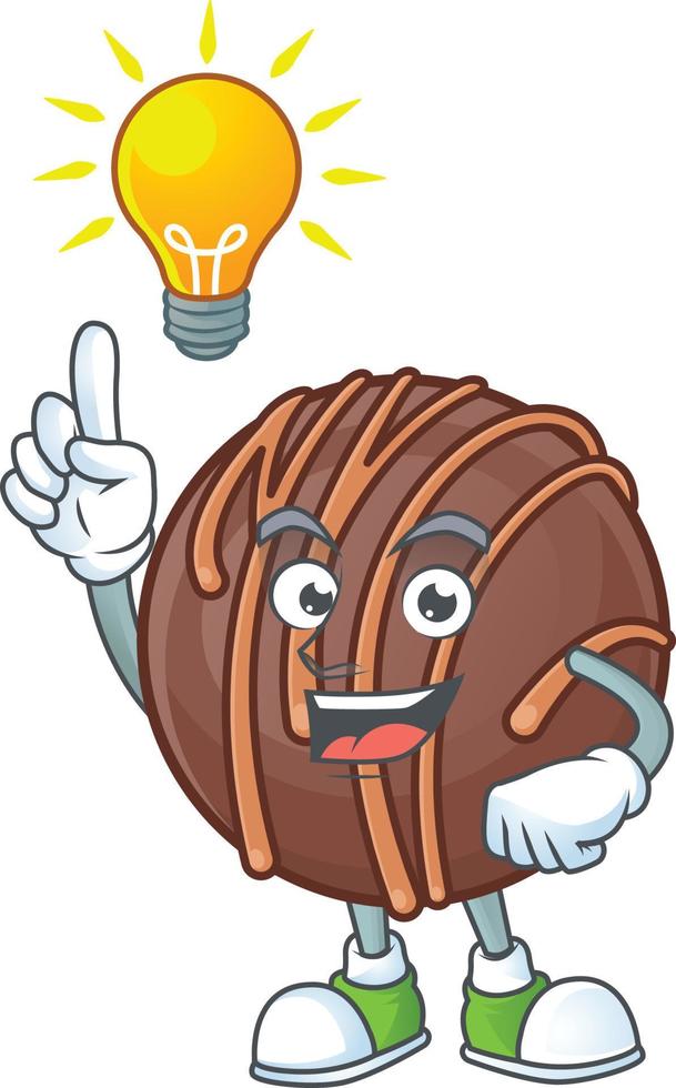 Chocolate praline ball cartoon character style vector