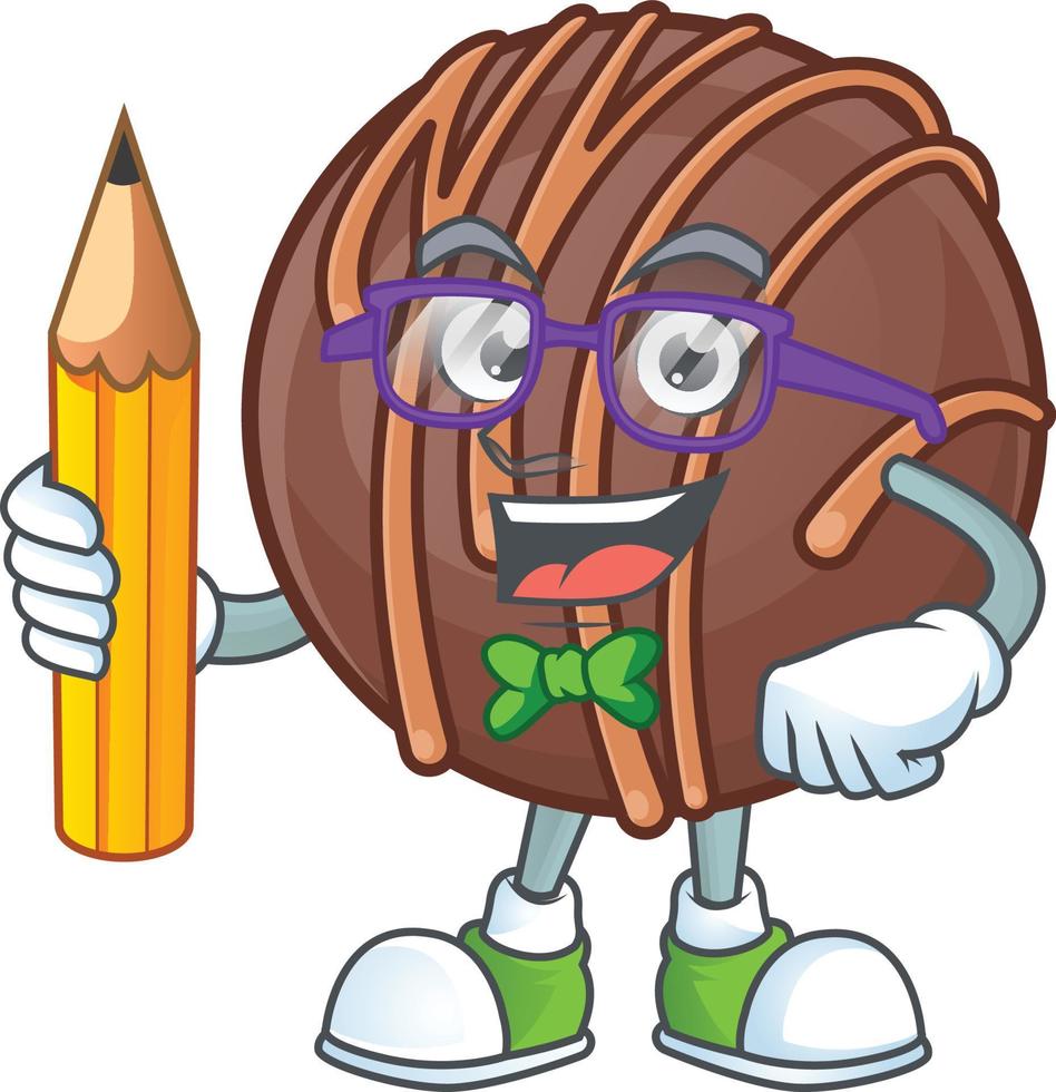 Chocolate praline ball cartoon character style vector