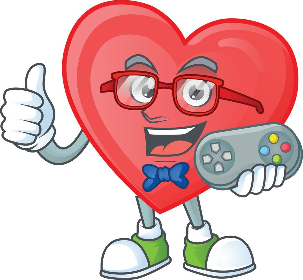 Red love cartoon character style vector