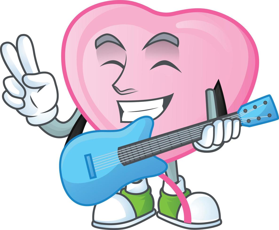 rosado amor globo dibujos animados personaje estilo vector