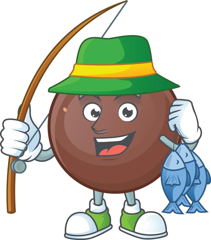 un imagen de Rico chocolate pelota dibujos animados personaje vector