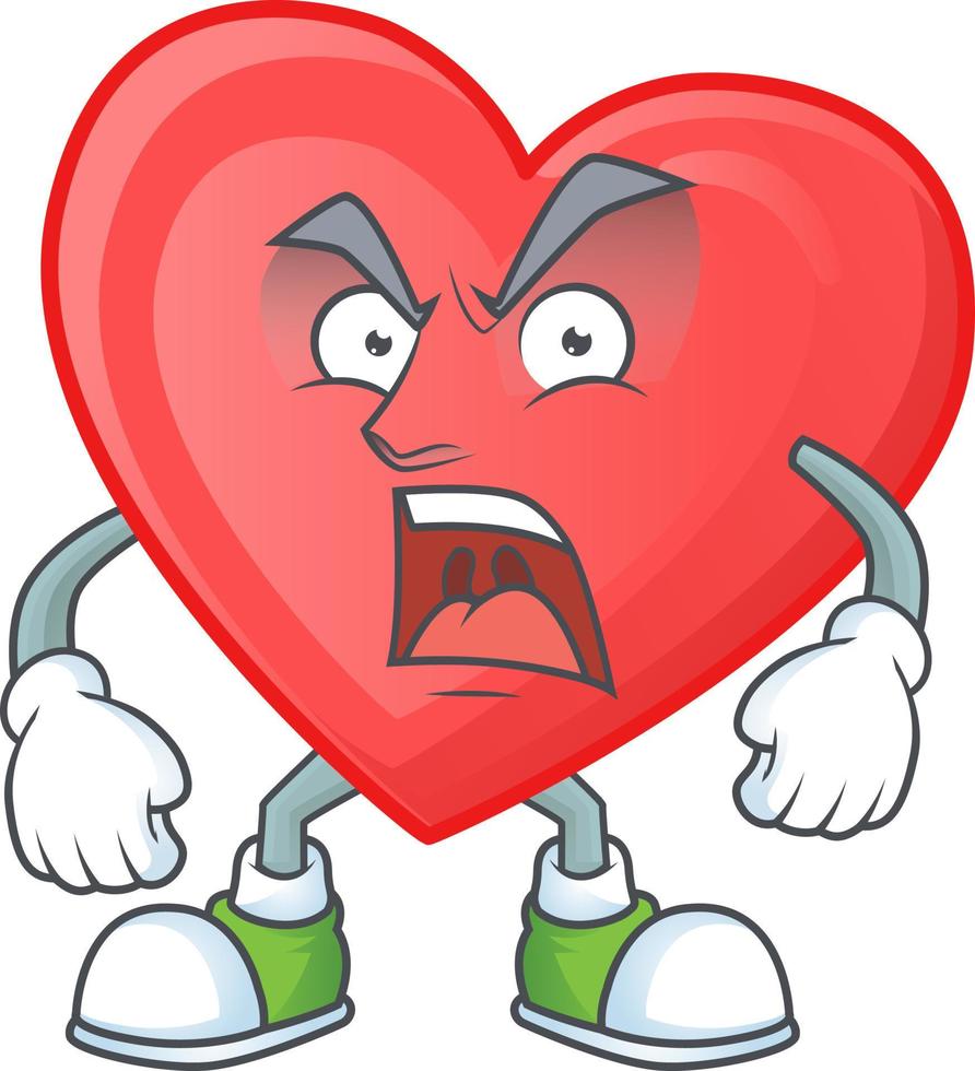 Red love cartoon character style vector