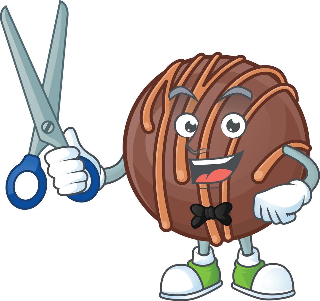 Chocolate praline ball cartoon character style vector