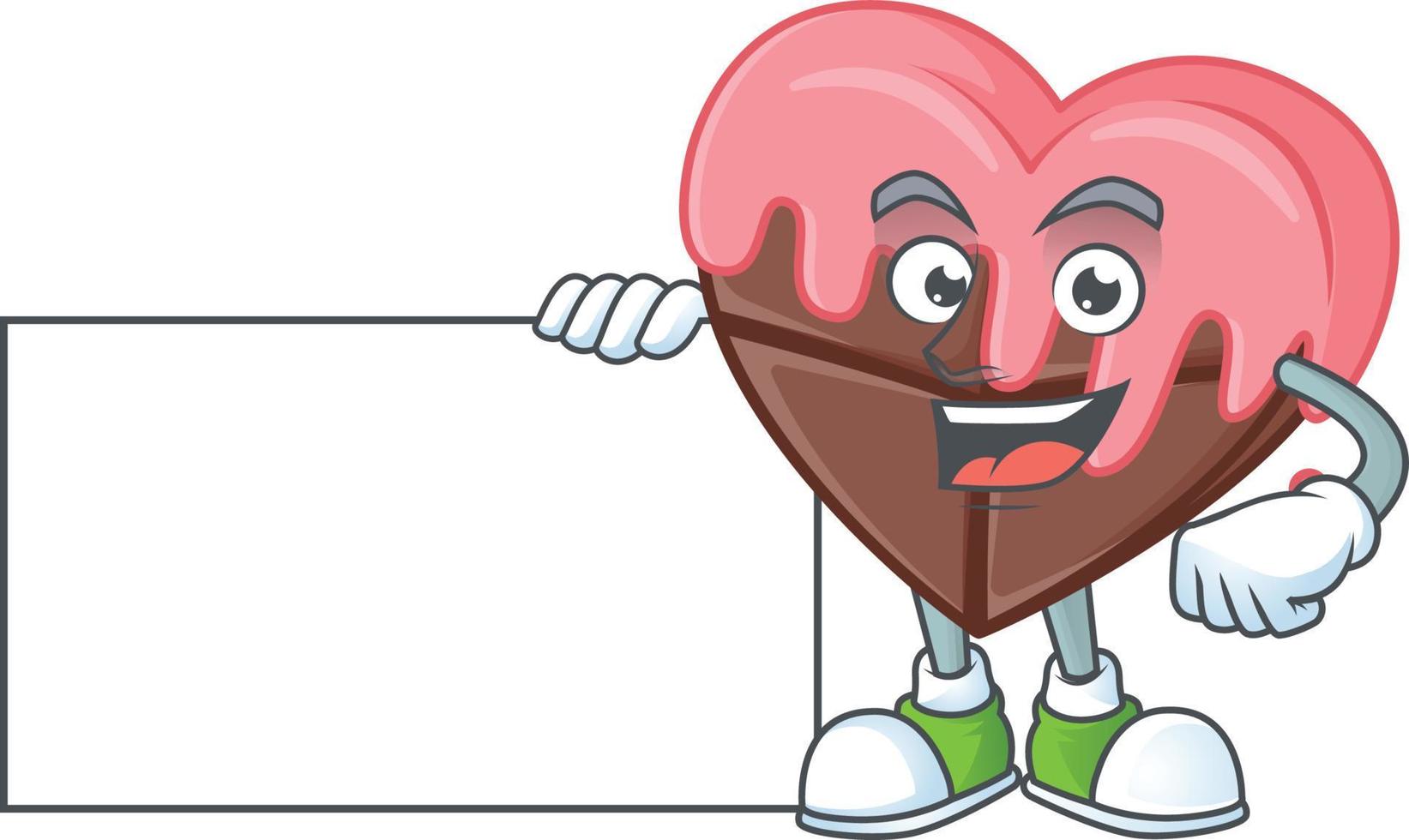 Love chocolate with pink cartoon character style vector