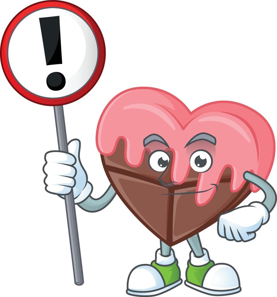 Love chocolate with pink cartoon character style vector