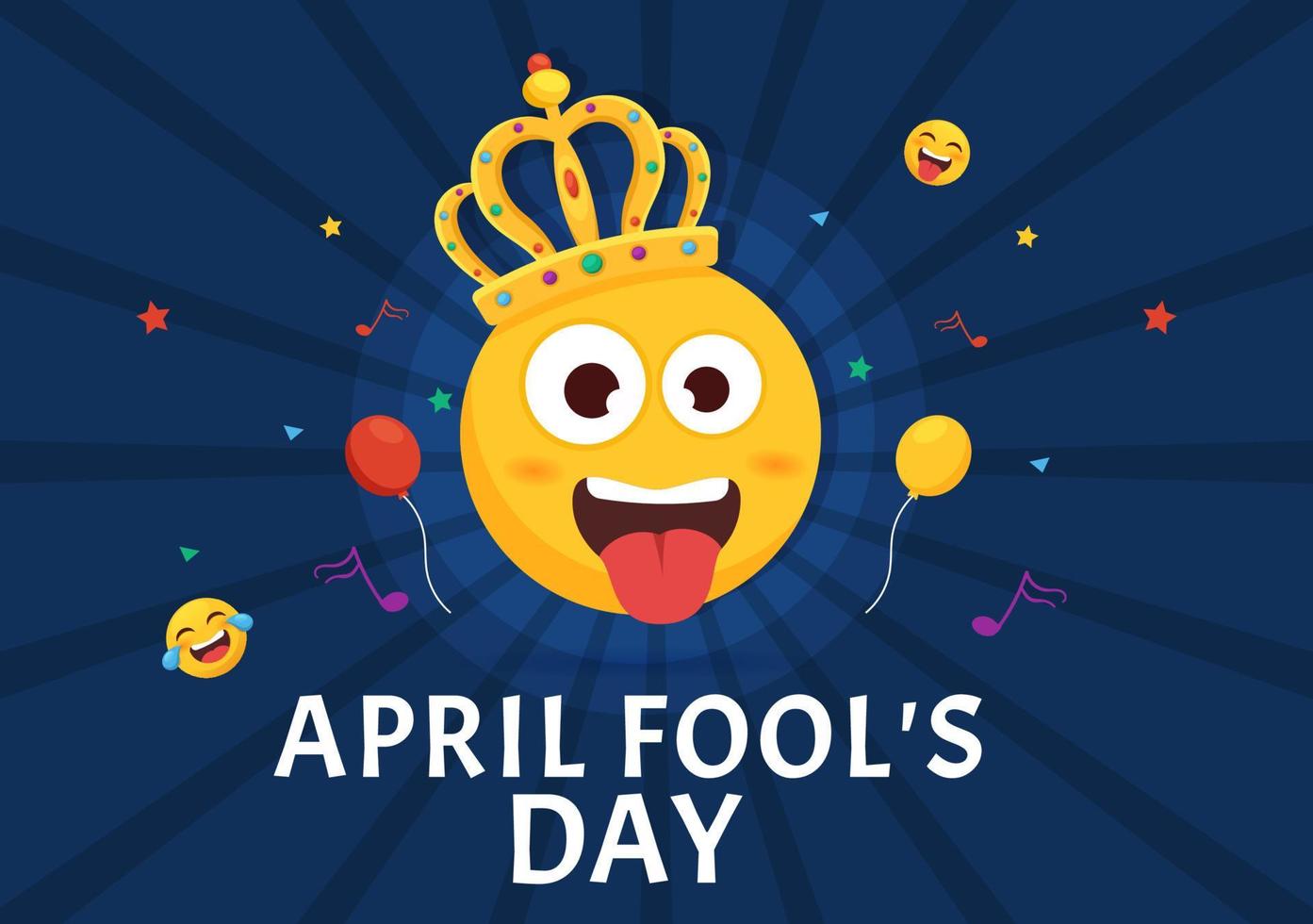 Happy April Fools' Day Celebration Illustration wearing a Jester Hat and Surprise for Web Banner or Landing Page in Flat Cartoon Hand Drawn Templates vector