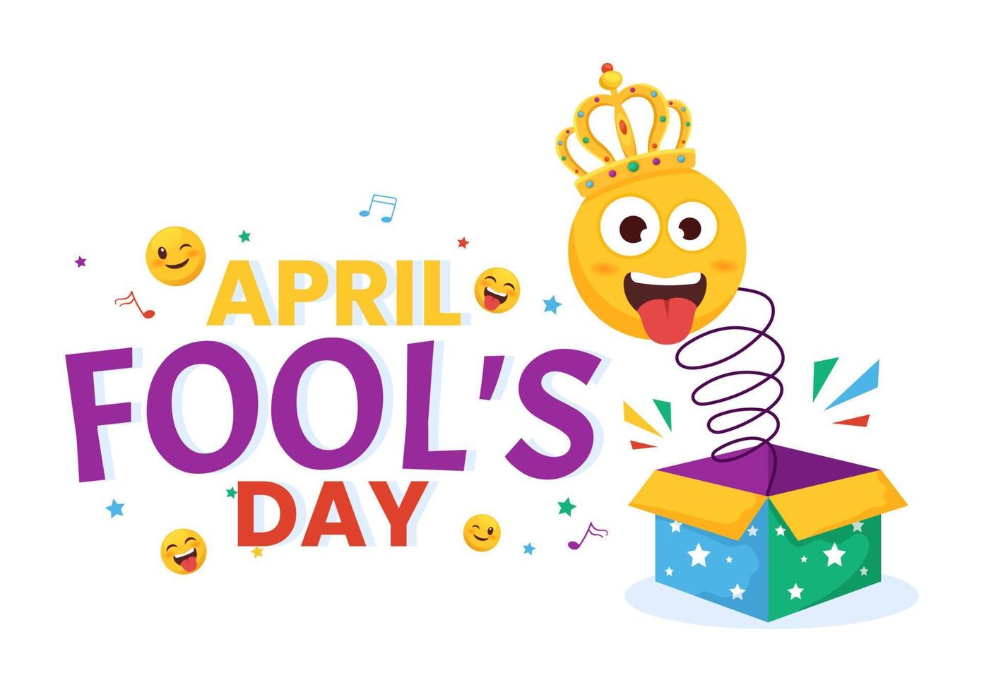 Happy April Fools' Day Celebration Illustration wearing a Jester Hat and Surprise for Web Banner or Landing Page in Flat Cartoon Hand Drawn Templates vector