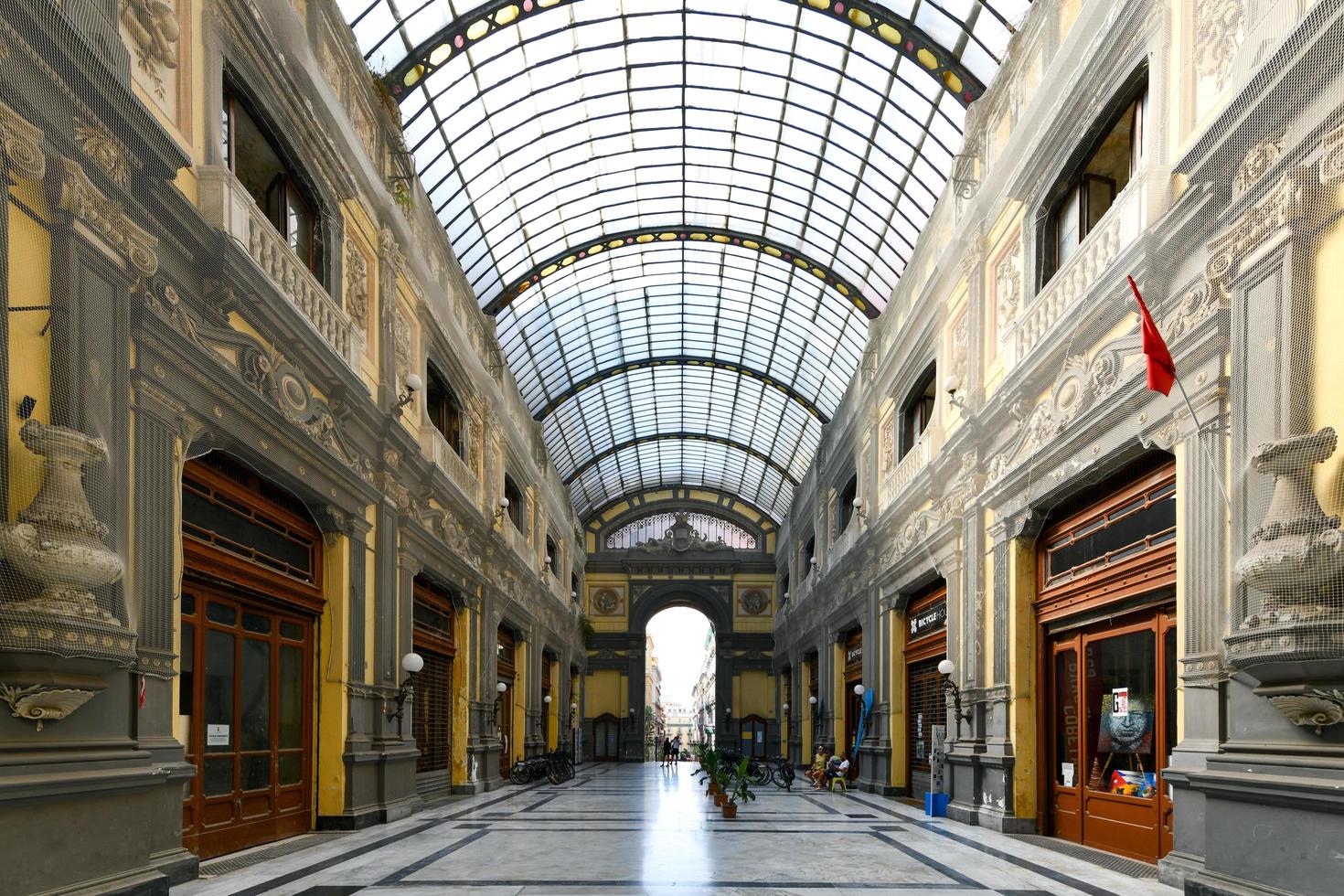 Naples, Campania, Italy -August 16, 2021, Interior of the Galleria Principe di Napoli built in the nineteenth century in Liberty style. photo