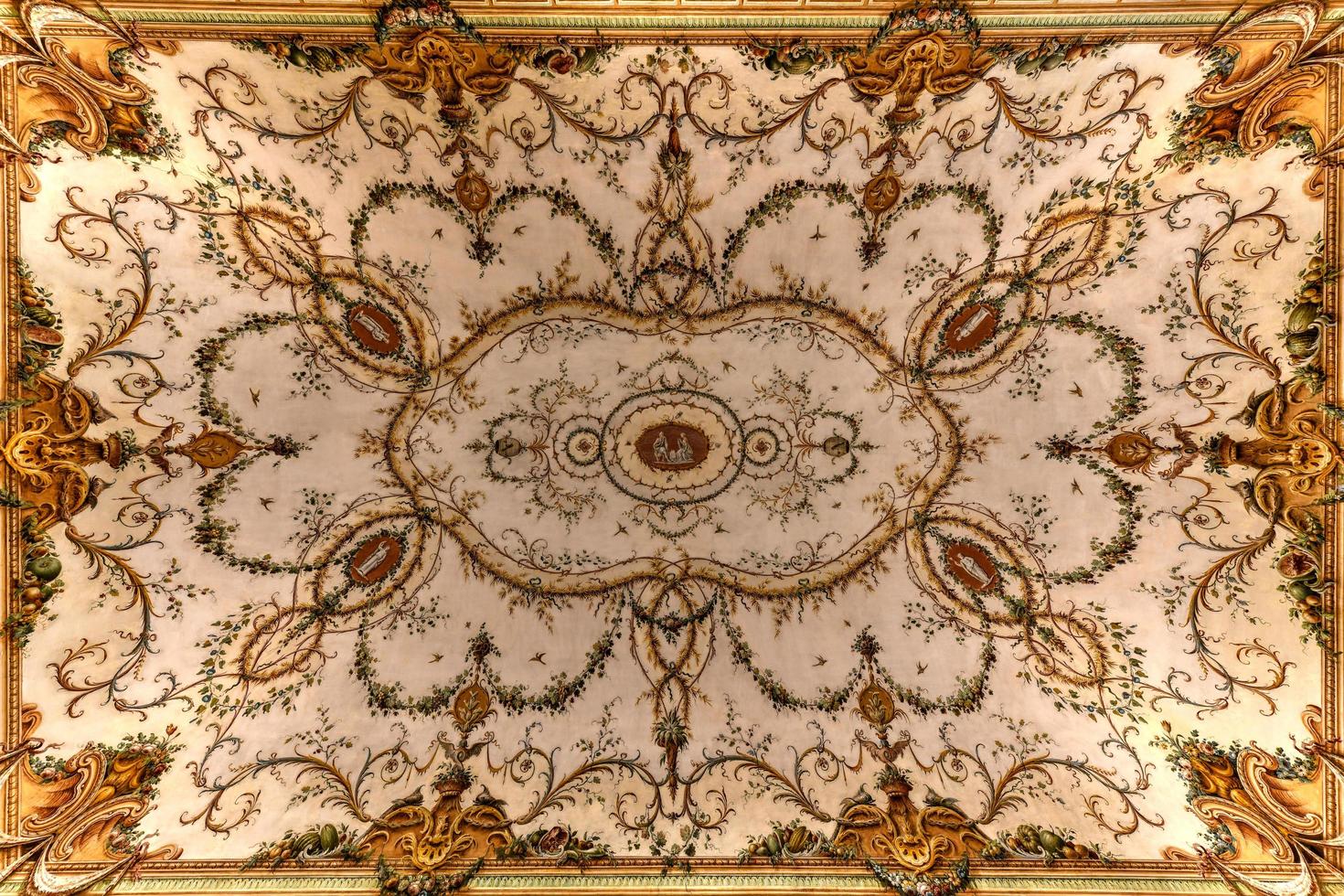 Caserta, Italy - Aug 21, 2021, A internal view of the Royal Palace of Caserta, a historic palace commissioned in the 18th century by Charles of Bourbon, king of Naples. photo