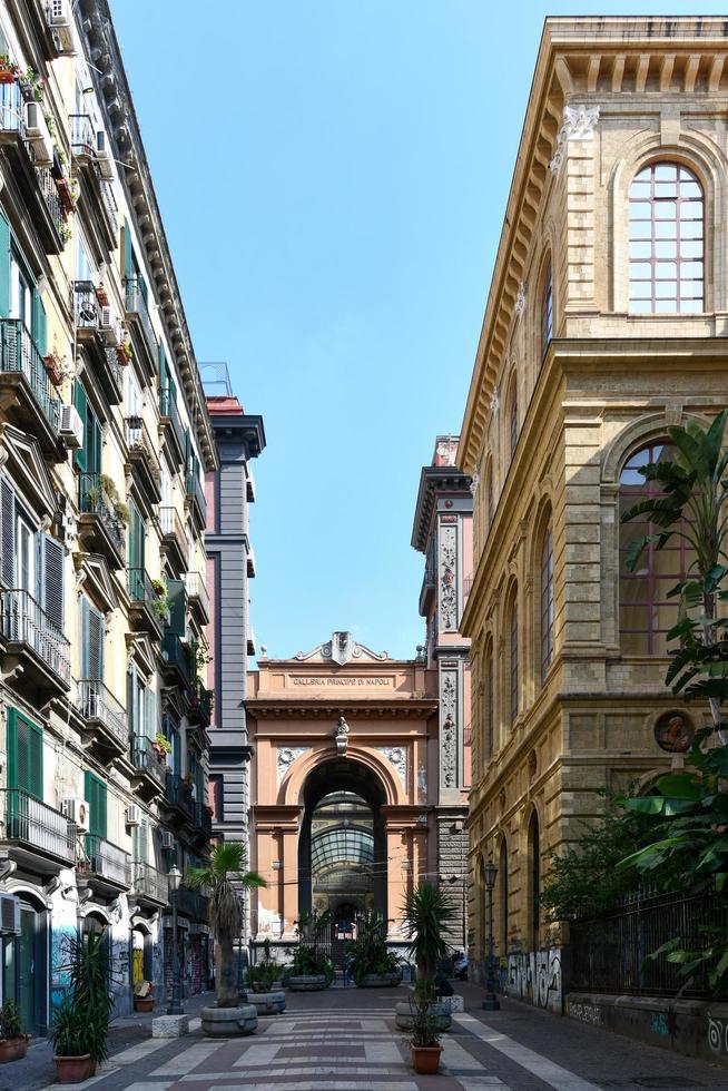 Naples, Campania, Italy -August 16, 2021, Interior of the Galleria Principe di Napoli built in the nineteenth century in Liberty style. photo