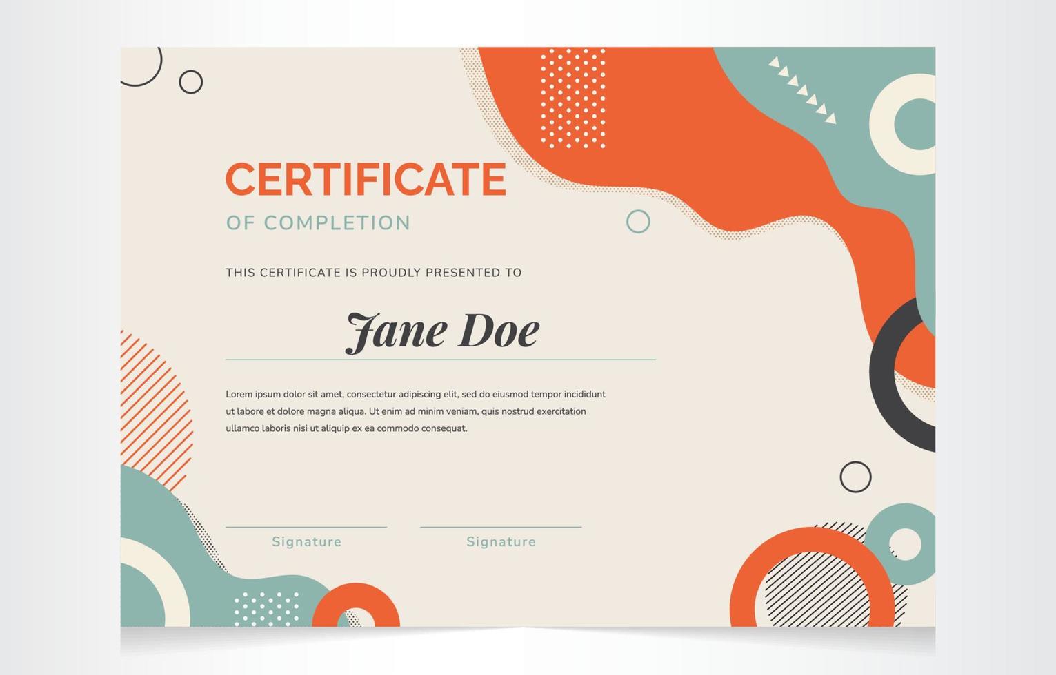 Abstract Fun Certificate Template vector