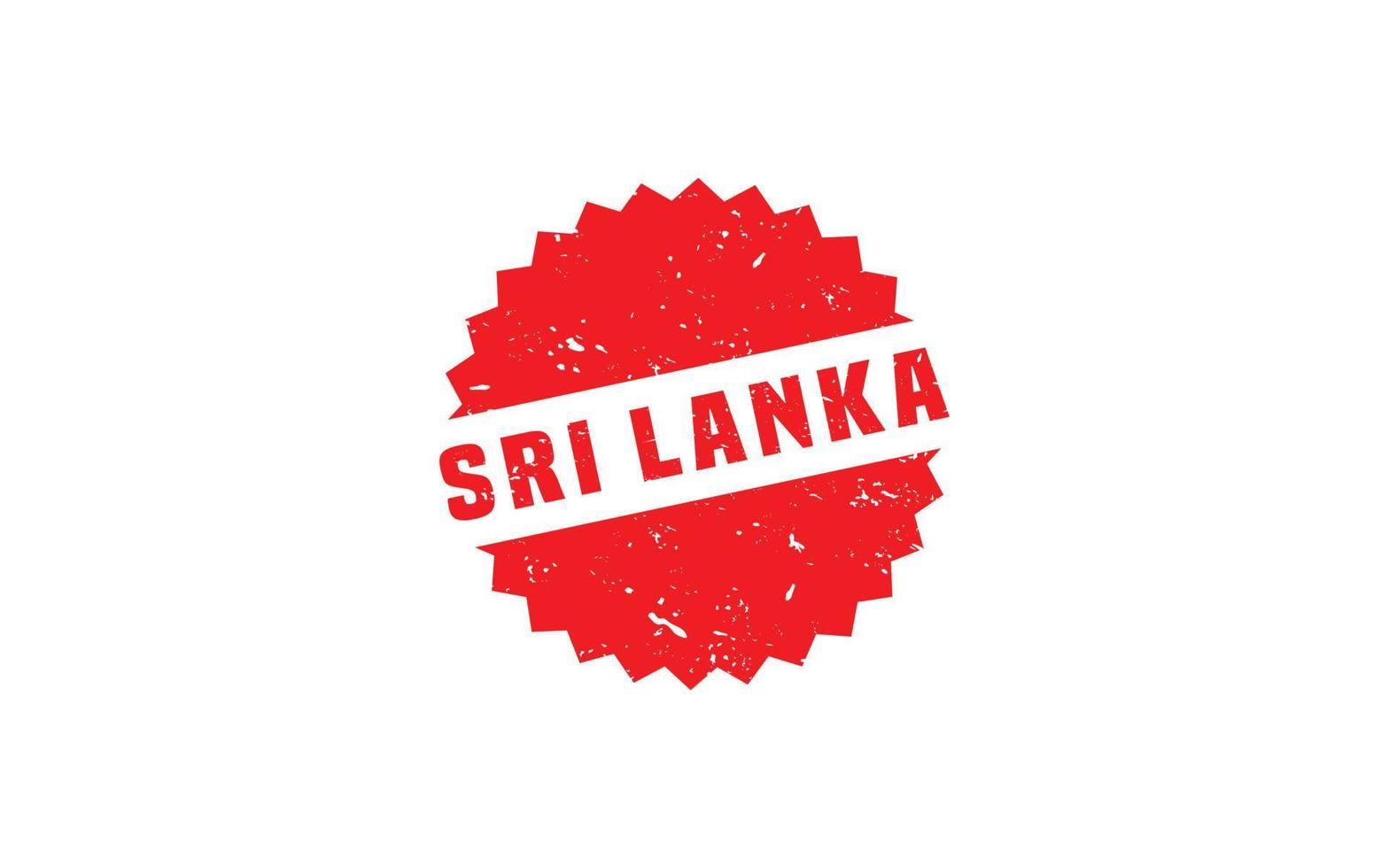 sri lanka sello caucho con grunge estilo en blanco antecedentes vector