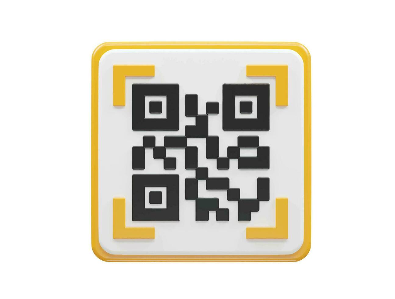 Qr code 3d illustration vector element transparent