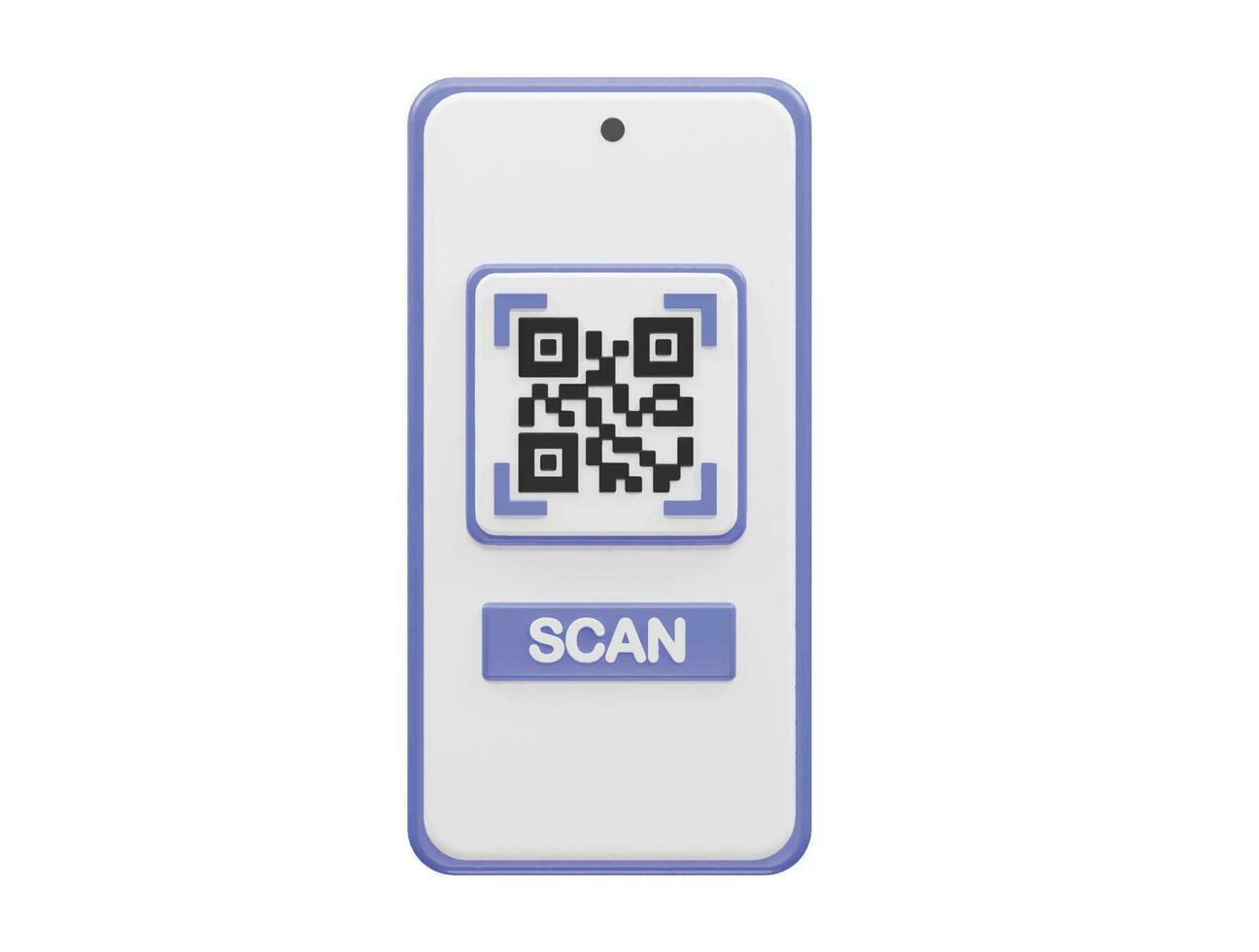Qr code 3d illustration vector element transparent