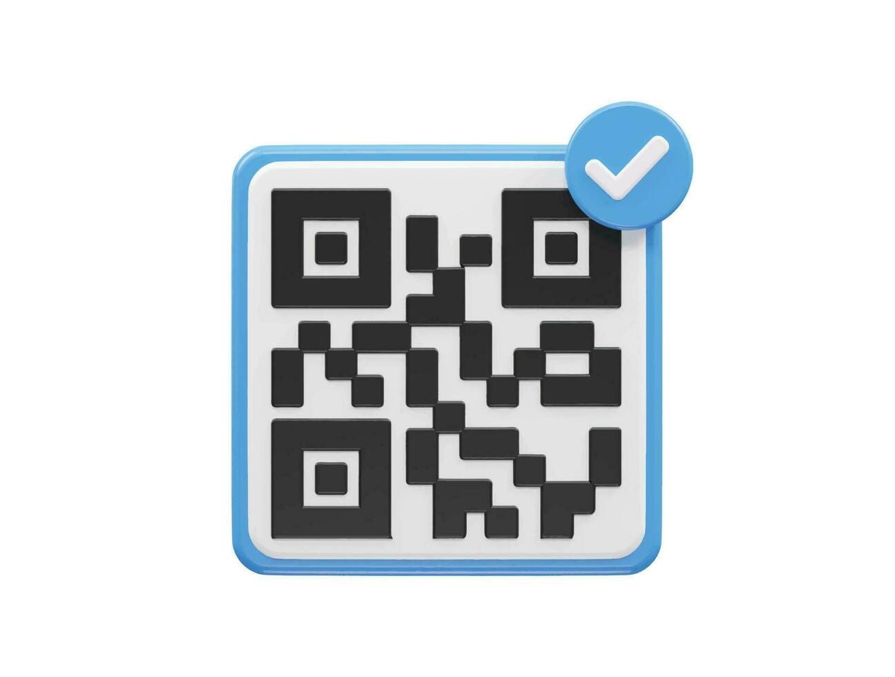 Qr code 3d illustration vector element transparent