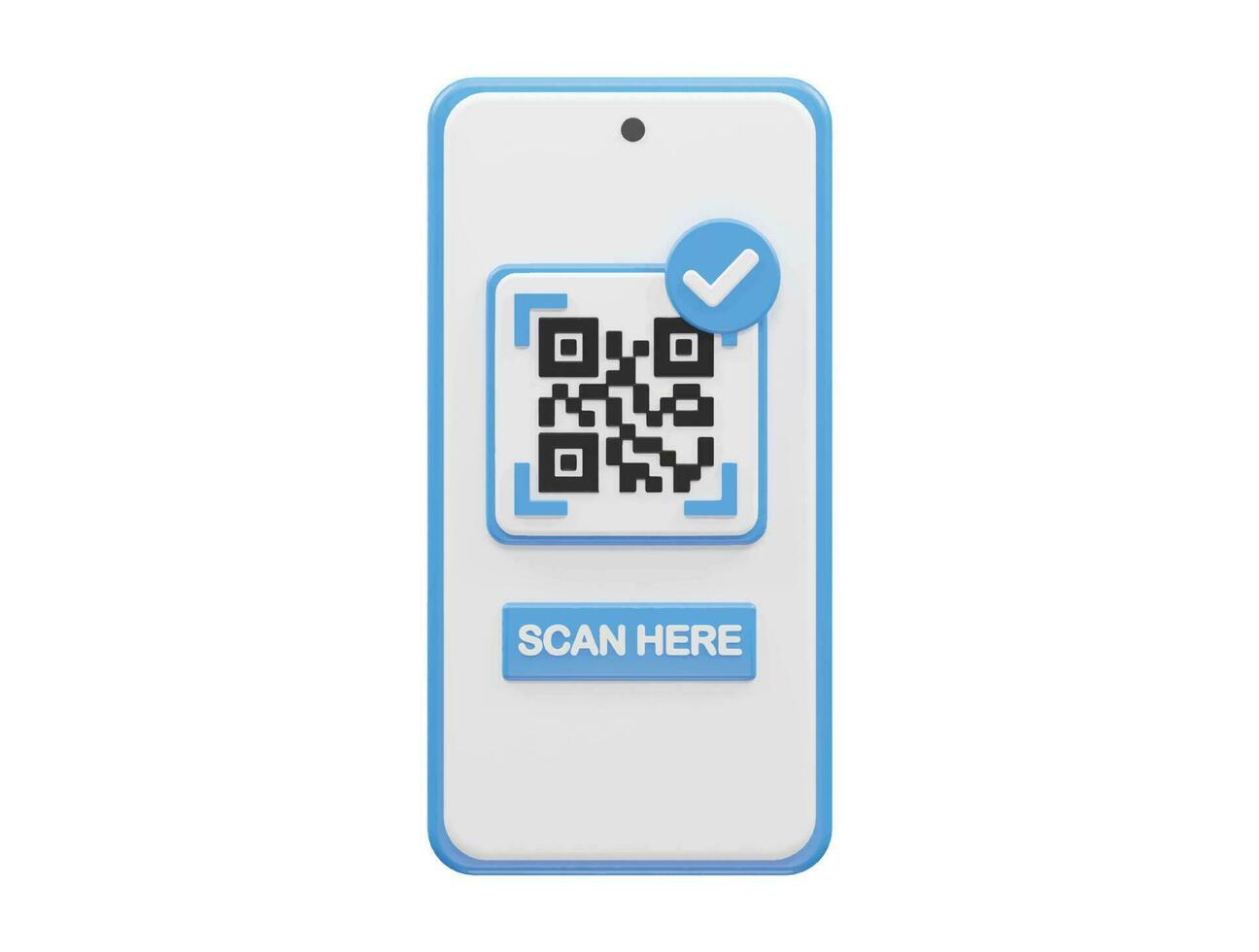 Qr code 3d illustration vector element transparent