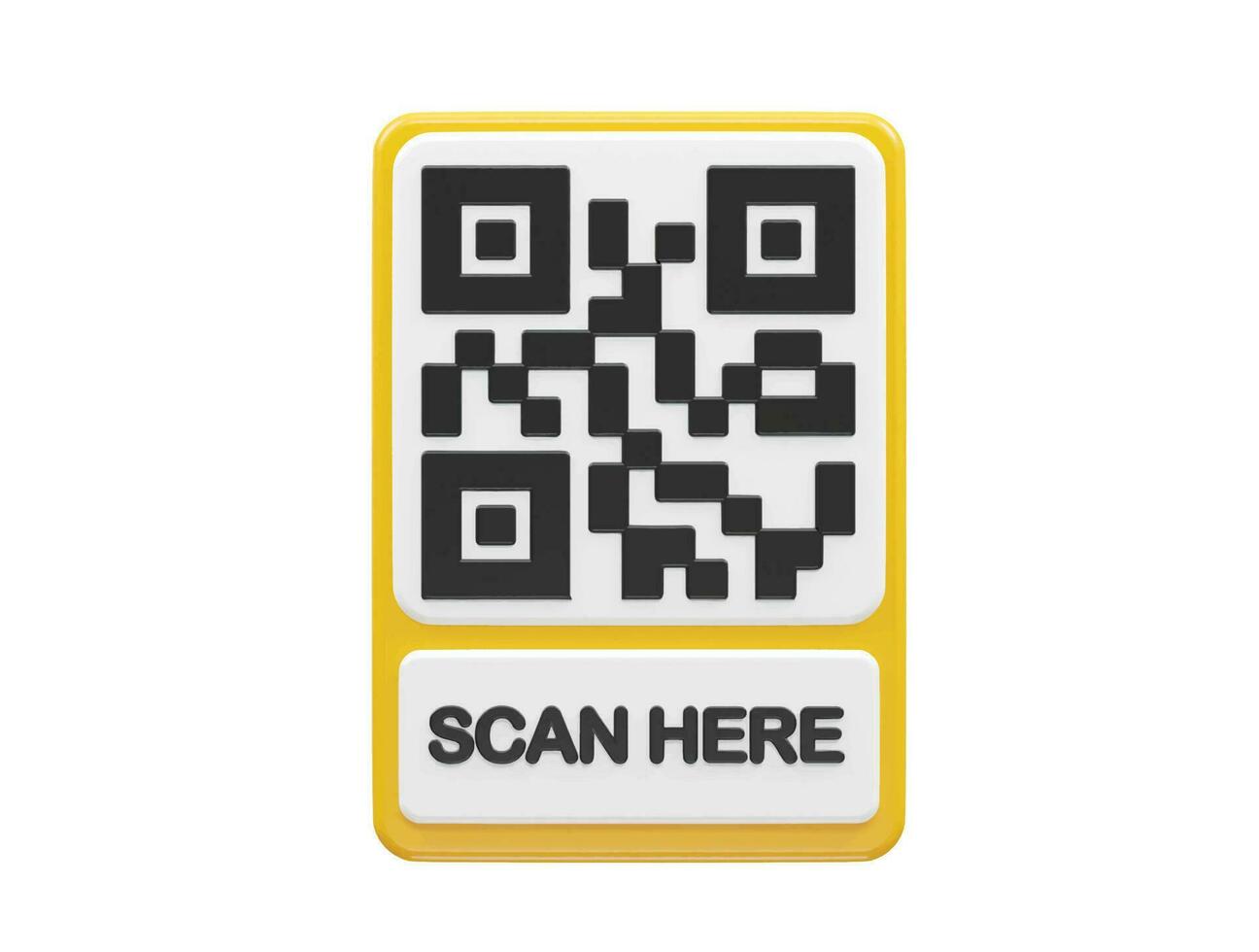 Qr code 3d illustration vector element transparent