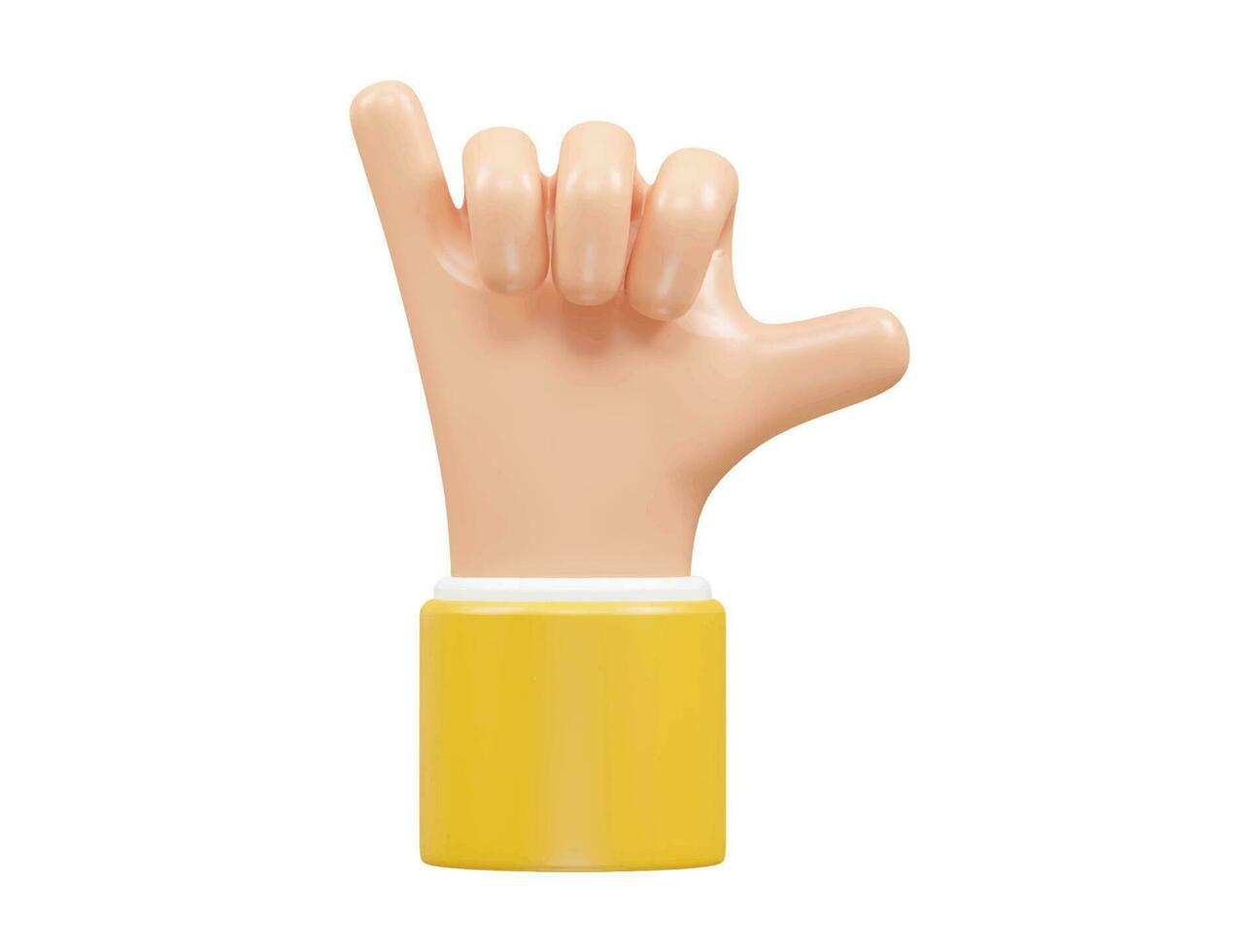 Hand icon 3d illustration vector element transparent rendering