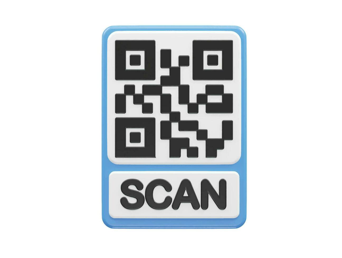 Qr code 3d illustration vector element transparent