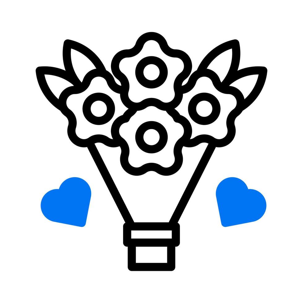 Bouquet icon duotone blue style valentine illustration vector element and symbol perfect.