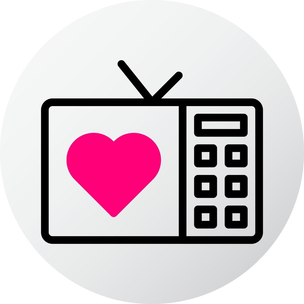 tv icon filled red style valentine illustration vector element and symbol perfect.