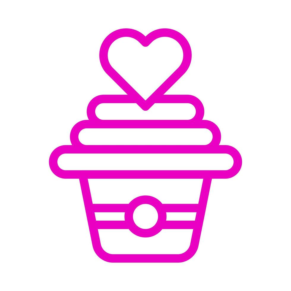 cake icon outline pink style valentine illustration vector element and symbol perfect.