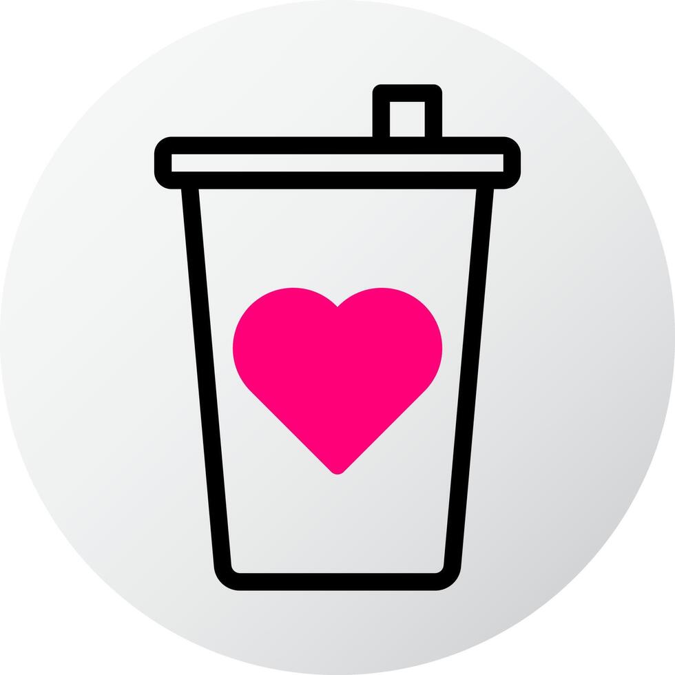 cup icon filled red style valentine illustration vector element and symbol perfect.