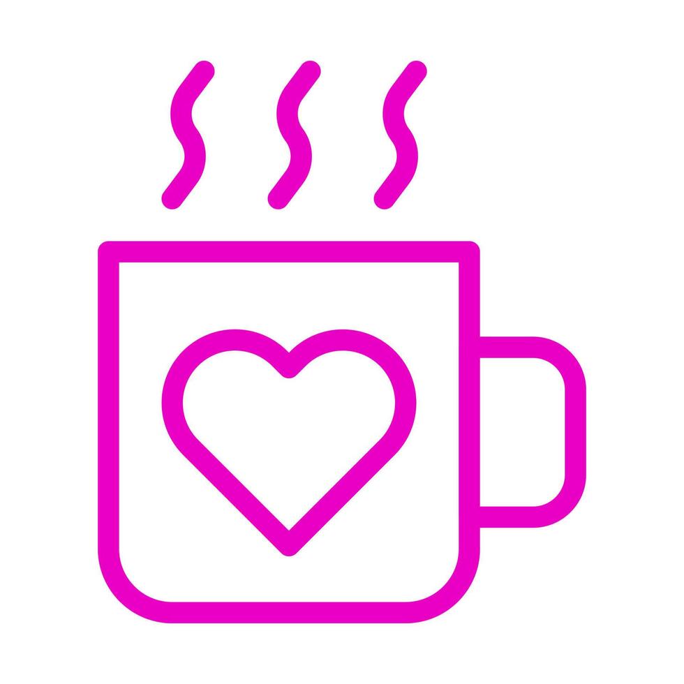 cup icon outline pink style valentine illustration vector element and symbol perfect.