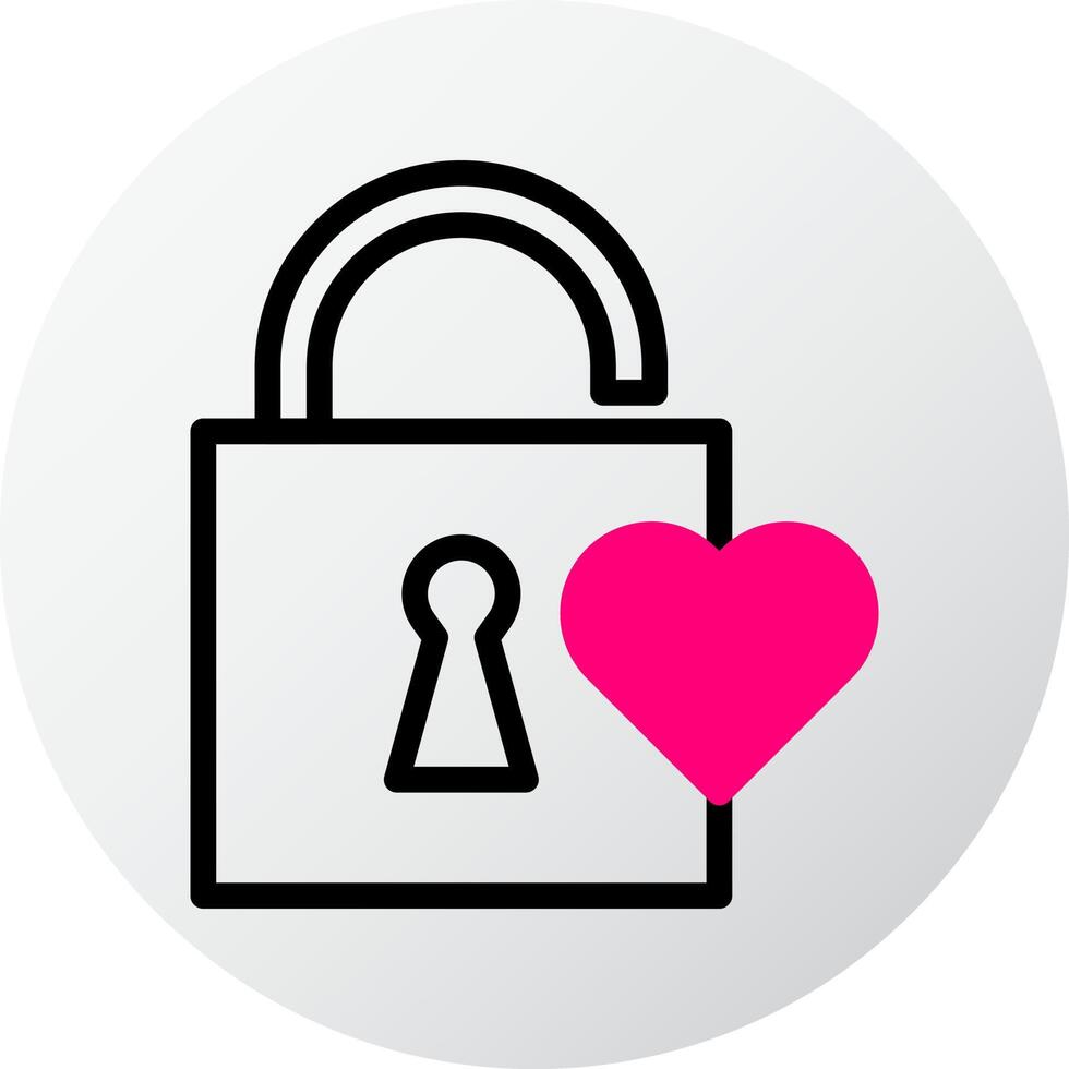 padlock icon filled red style valentine illustration vector element and symbol perfect.