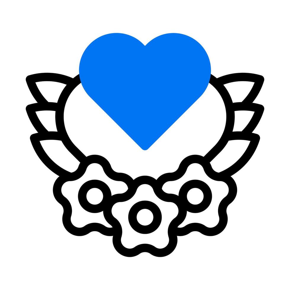 corazón icono duotono azul estilo enamorado ilustración vector elemento y símbolo Perfecto.