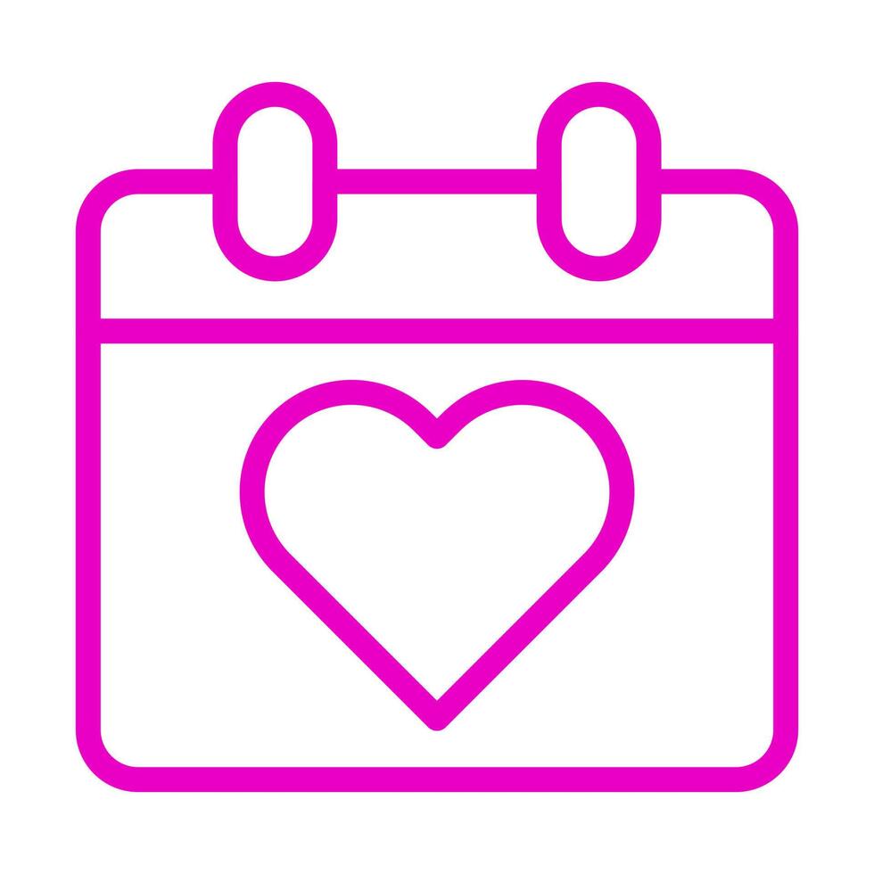 calendar icon outline pink style valentine illustration vector element and symbol perfect.