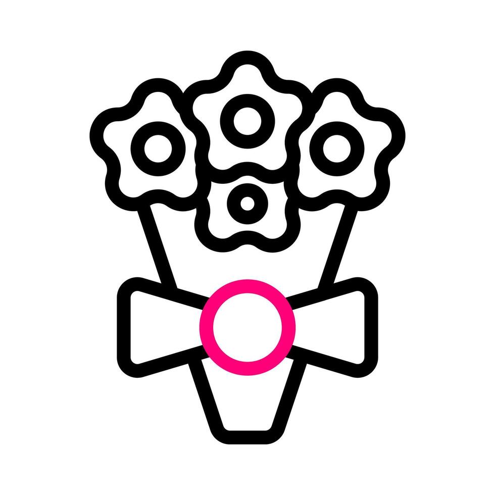 Bouquet icon duocolor pink style valentine illustration vector element and symbol perfect.