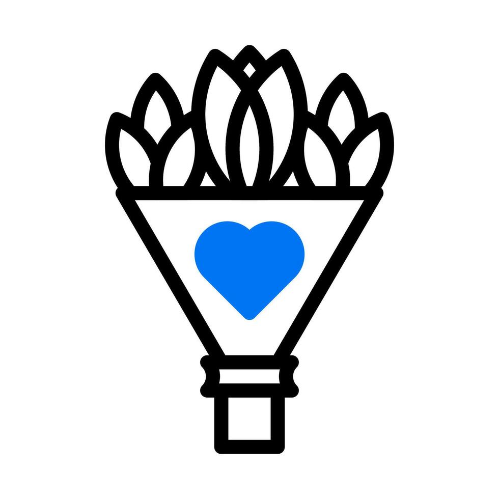 Bouquet icon duotone blue style valentine illustration vector element and symbol perfect.