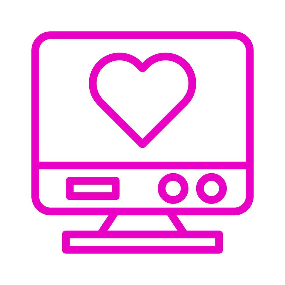 tv icon outline pink style valentine illustration vector element and symbol perfect.