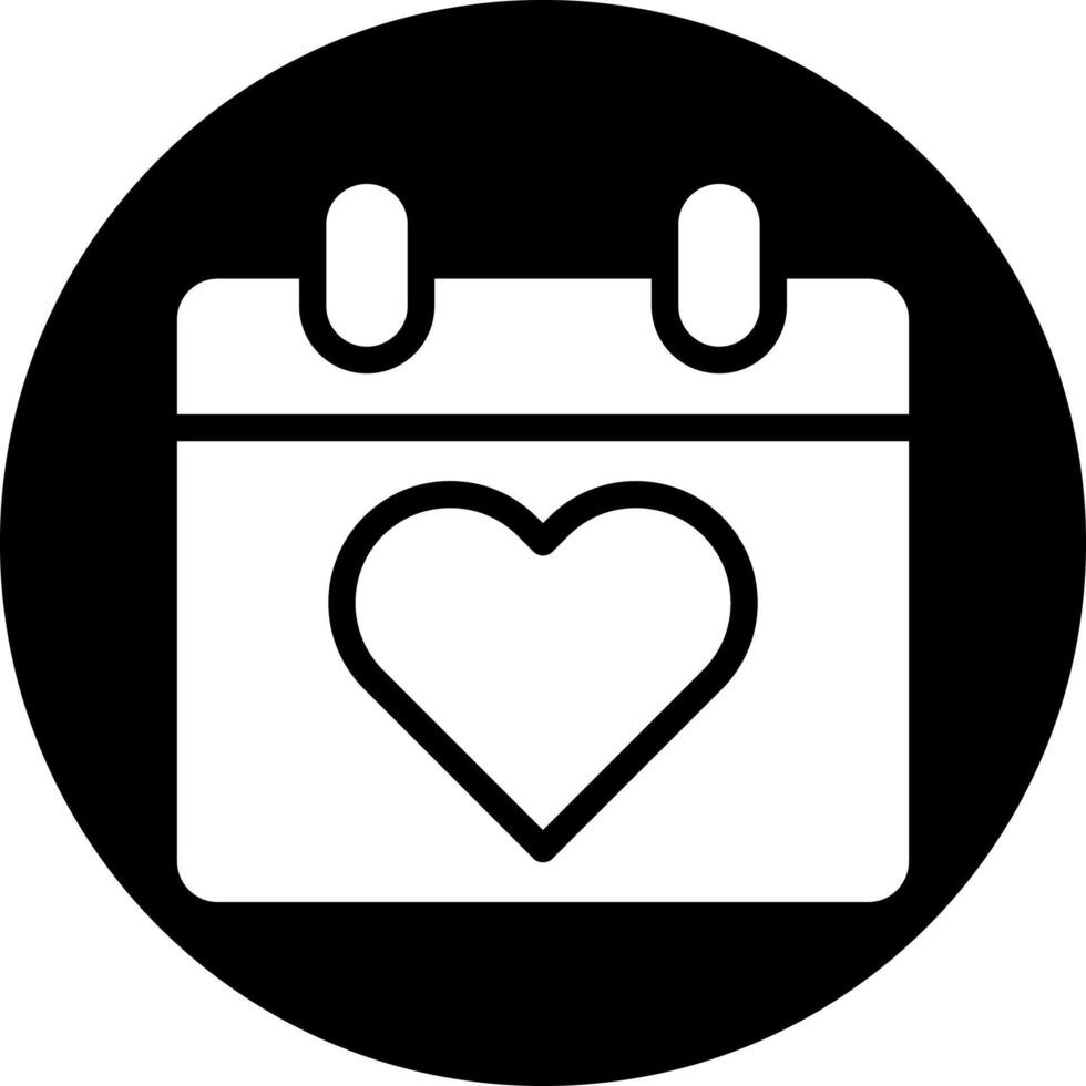 calendar icon solid white style valentine illustration vector element and symbol perfect.