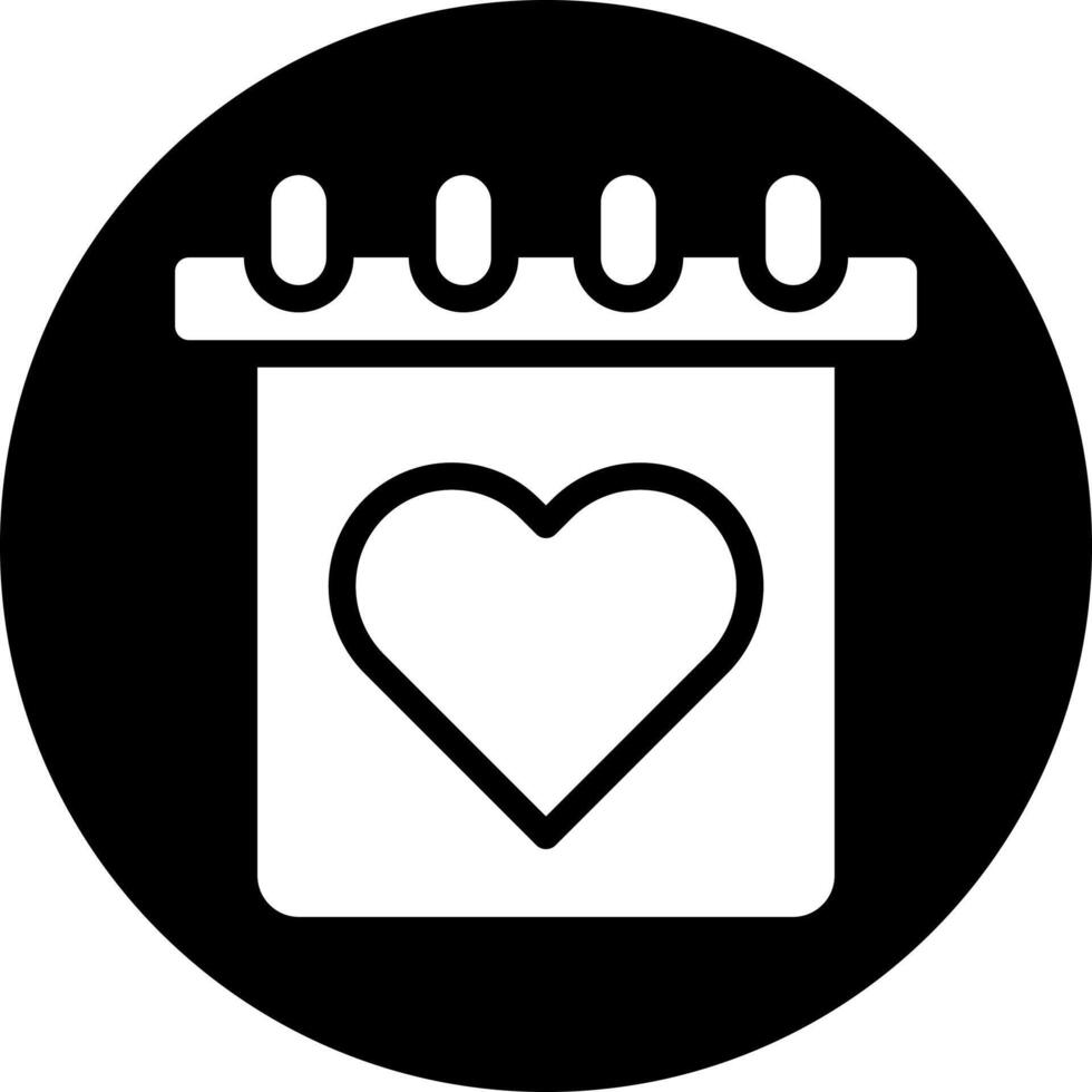 calendar icon solid white style valentine illustration vector element and symbol perfect.