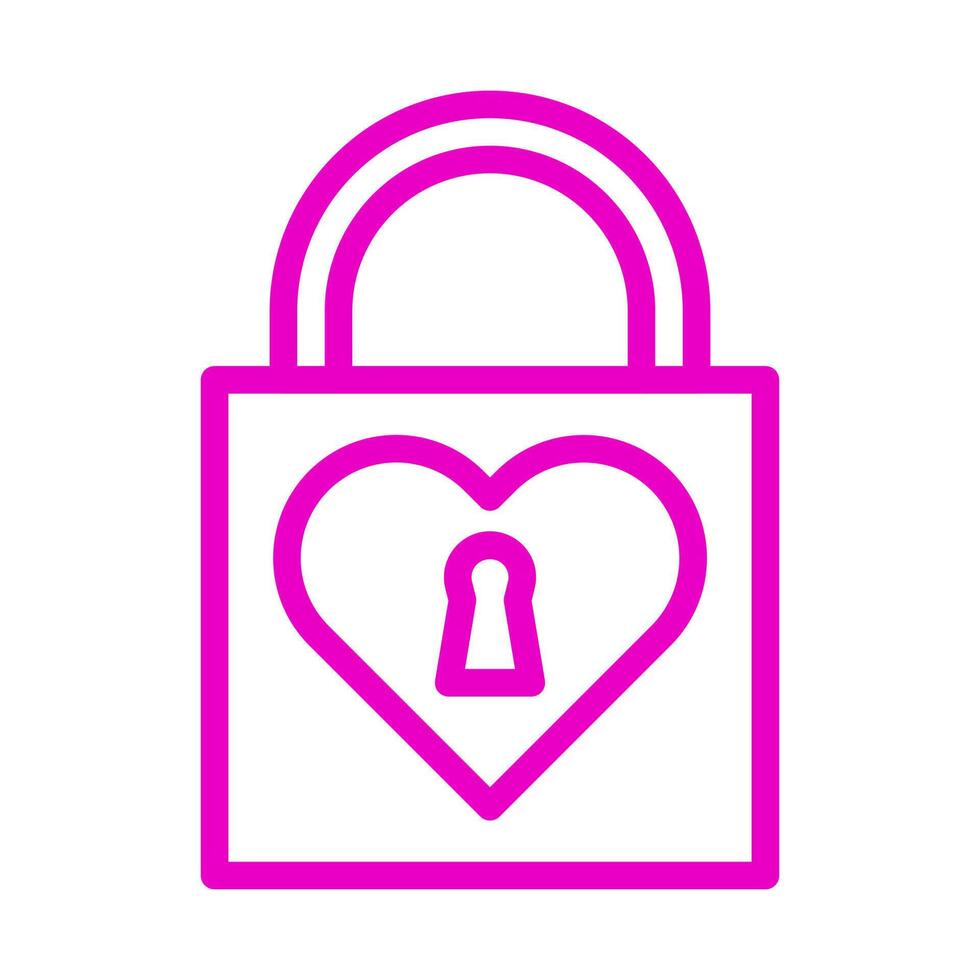 padlock icon outline pink style valentine illustration vector element and symbol perfect.