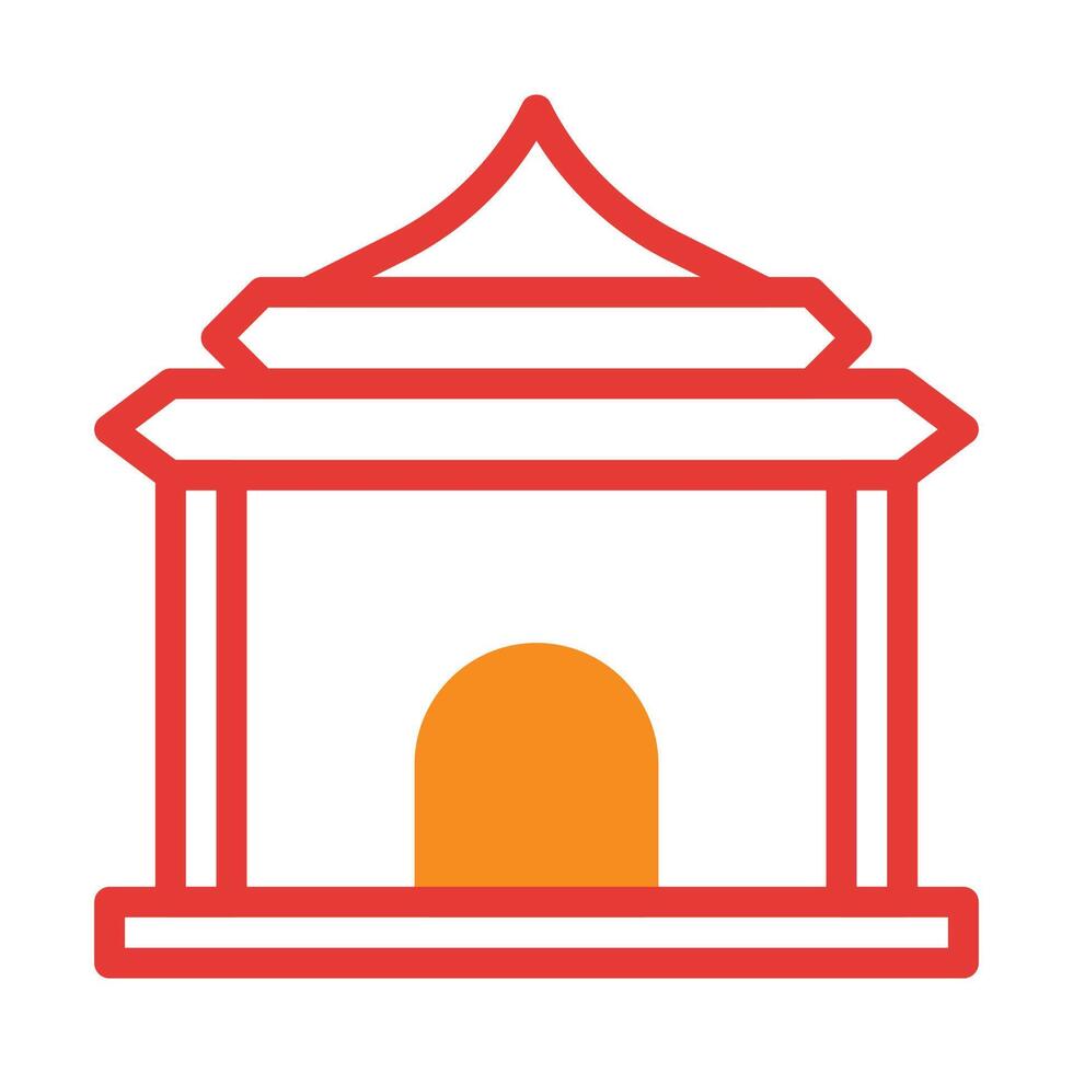 arch icon duotone red style chinese new year illustration vector perfect.