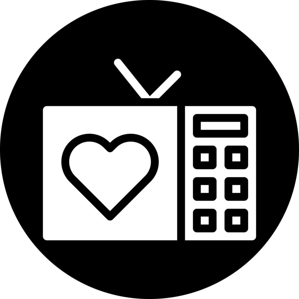 tv icon solid white style valentine illustration vector element and symbol perfect.