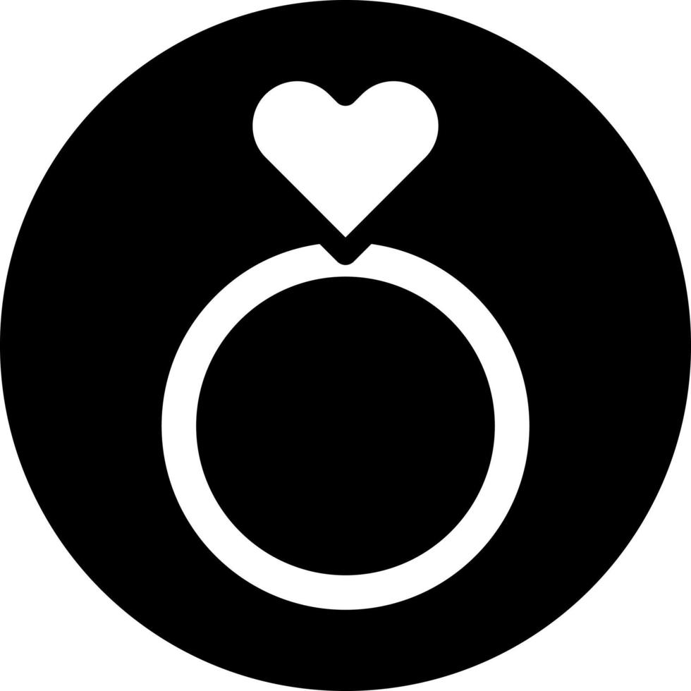 anillo icono sólido blanco estilo enamorado ilustración vector elemento y símbolo Perfecto.