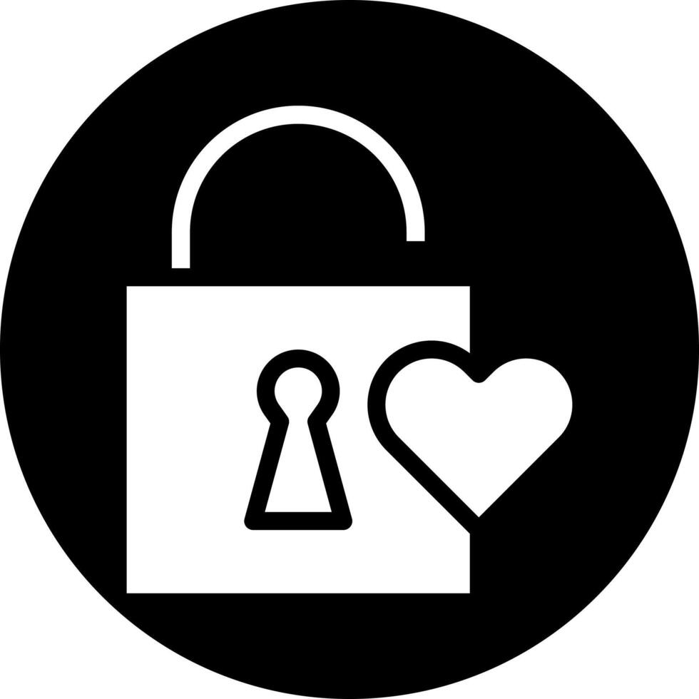 padlock icon solid white style valentine illustration vector element and symbol perfect.