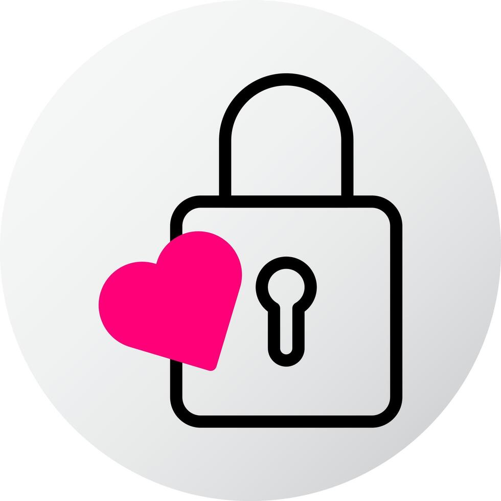 padlock icon filled red style valentine illustration vector element and symbol perfect.