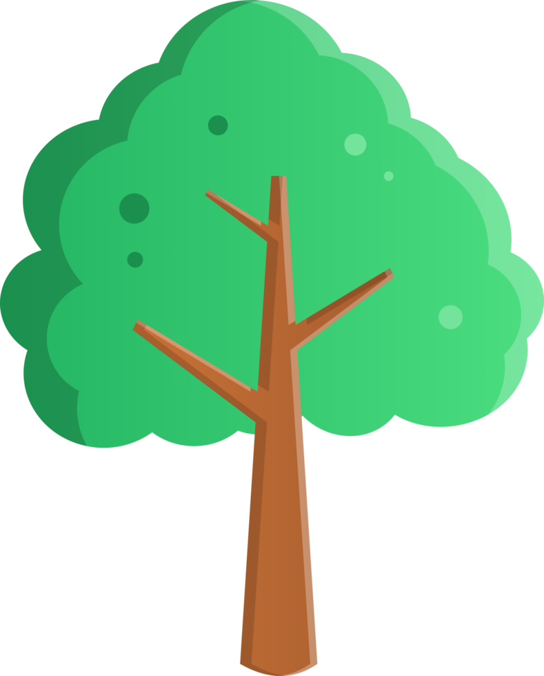 single green tree flat png