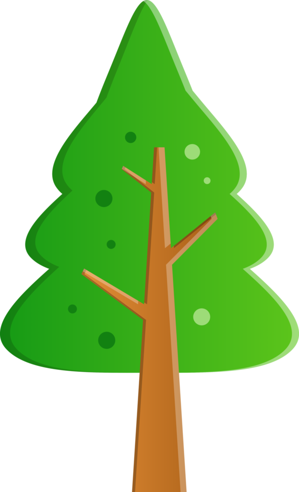 pino árbol plano objeto png