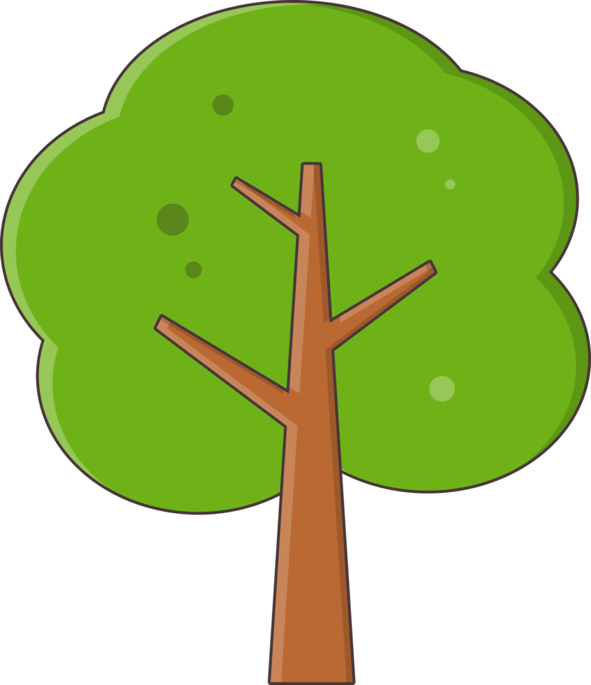 single tree flat object png