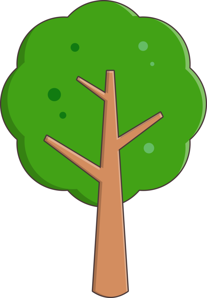 grön träd platt png